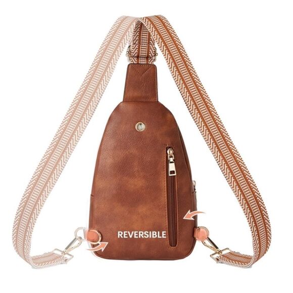 Leather Cross Body Sling Bag - Picture 4 of 7